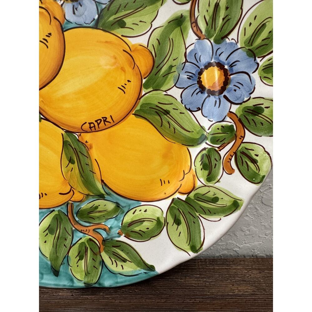 Italian Hand Painted Capri Lemon Wall Plate 10.25" Decorative Ceramic Charger - Picture 2 of 7